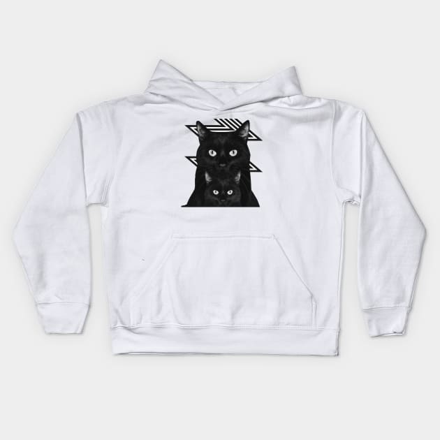 ...Black Cat... Kids Hoodie by anitaacollages